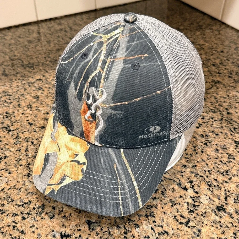 Browning Trucker Hat Adjustable‎ RealTree Camo Mesh Snapback Cap